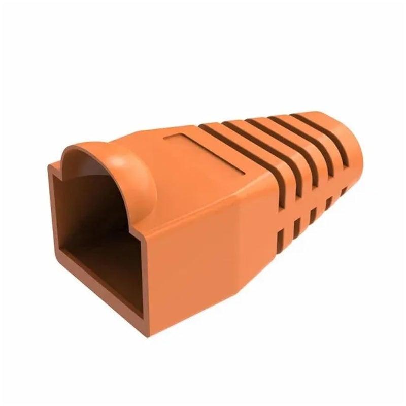 Orange Ethernet Cable Strain Relief Boots 200 Pcs Connector Plug Cover OD 6 0mm - Image 1